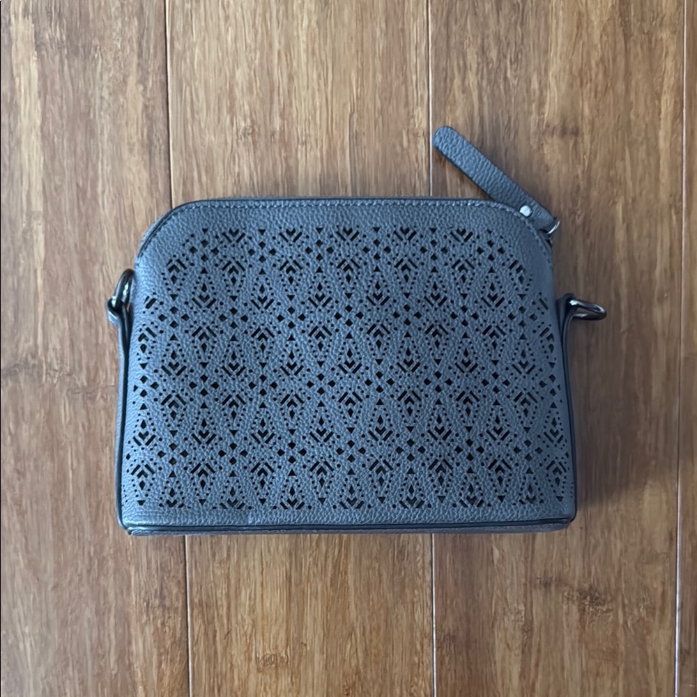 Chic Black Laser-Cut Crossbody Bag